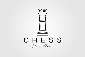 chess game minimalist line art logo, an Object Graphic by Rizkaarishandy_shop