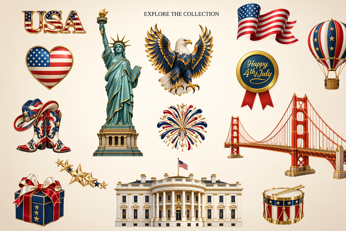 American Spirit – 70 USA Clipart, an Object Illustration by MarisoArt (Photo 3 of 8)