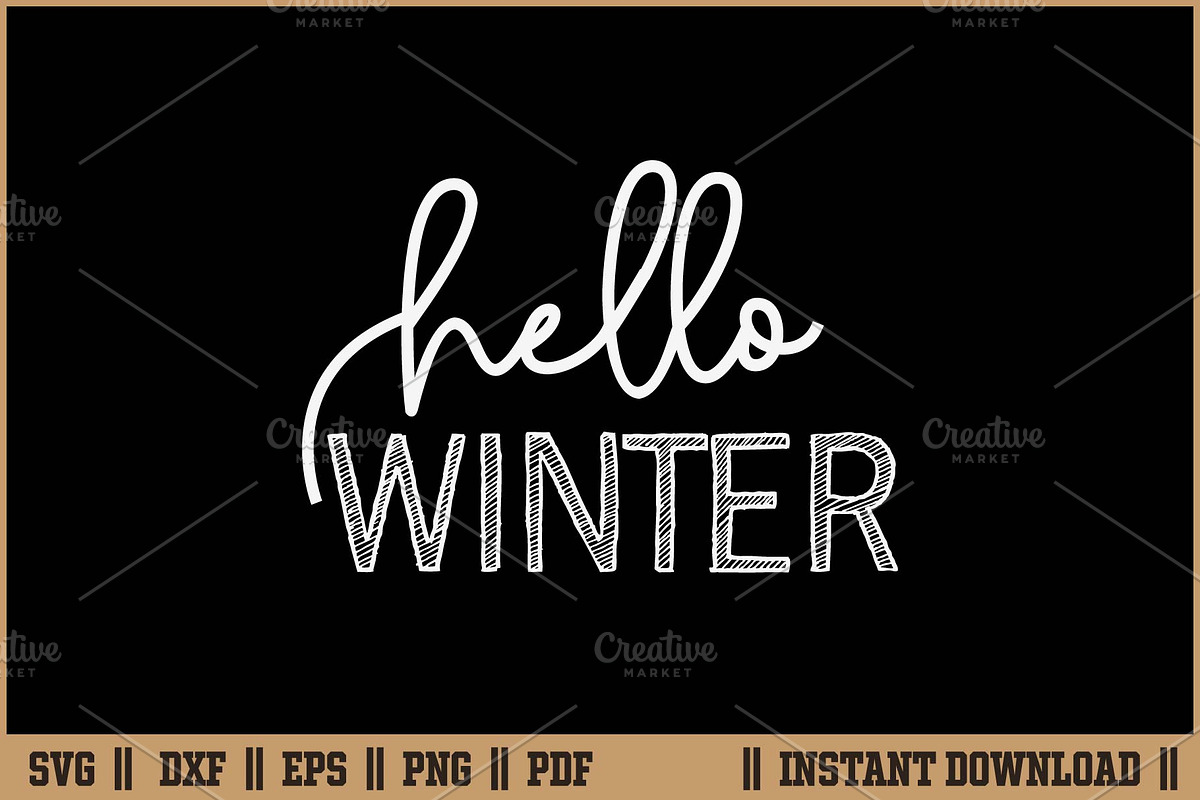 Hello Winter Winter Quote Design SVG, a Seasonal Illustration by Handy Arts Studio (Photo 1 of 3)
