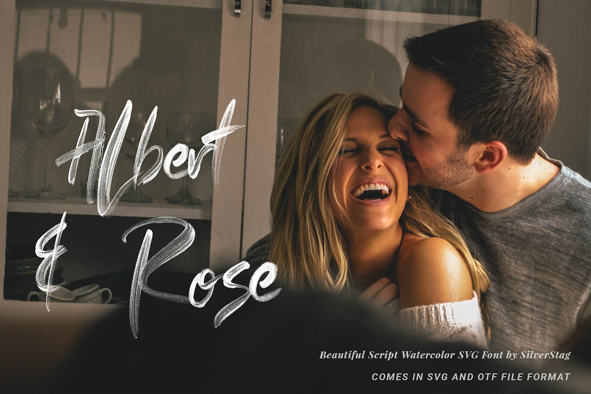 Loving Rose SVG Watercolor Font, a Script Font by SilverStag Type Foundry (Photo 6 of 12)