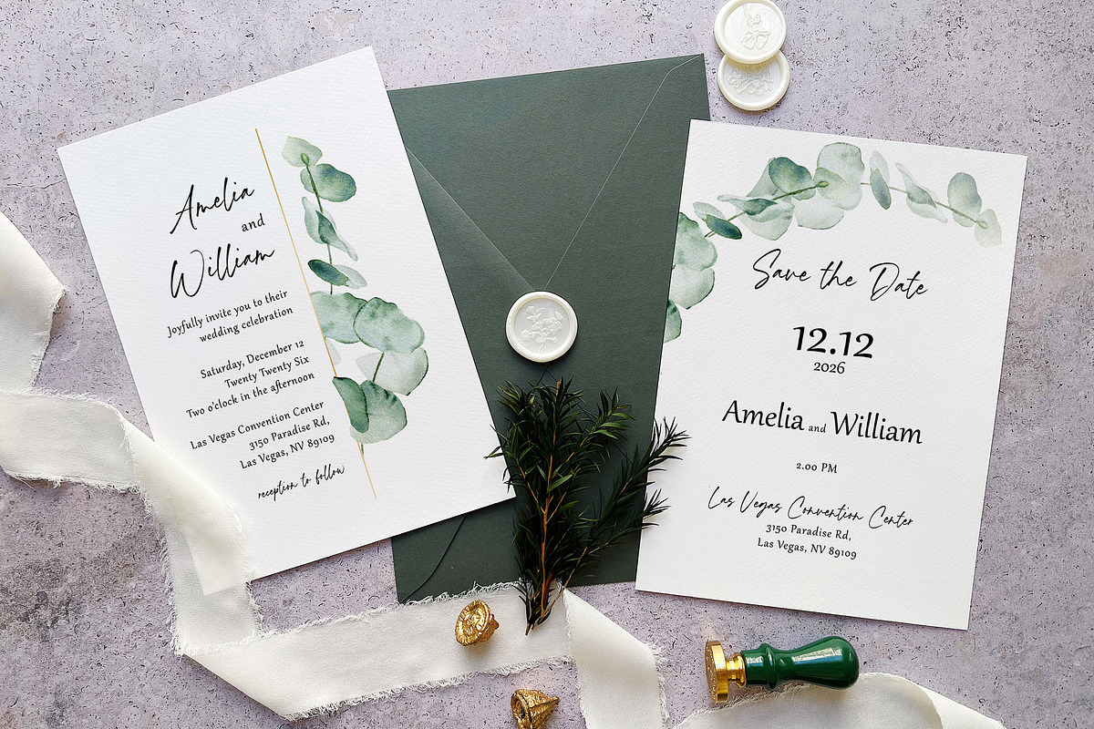 Wild Eucalyptus Wedding Suite preview 4
