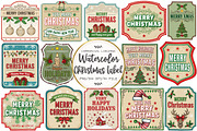 Vintage Christmas Label Sublimation, an Illustration by OK Design (Thumbnail 1 of 5)