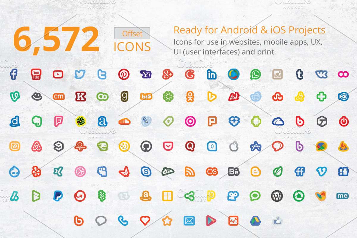 212 Offset Social Media Icons preview 3