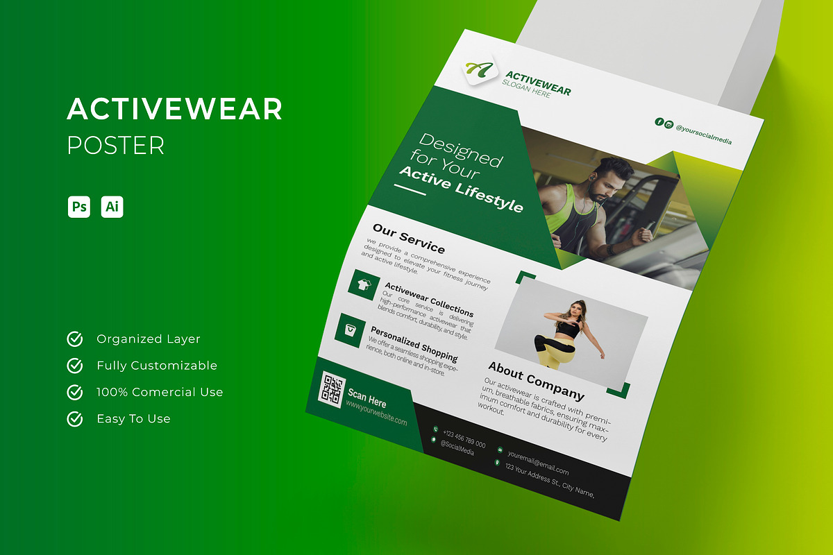 Activewear - Poster, a Poster Template by Esensifiksi.studio (Photo 1 of 3)