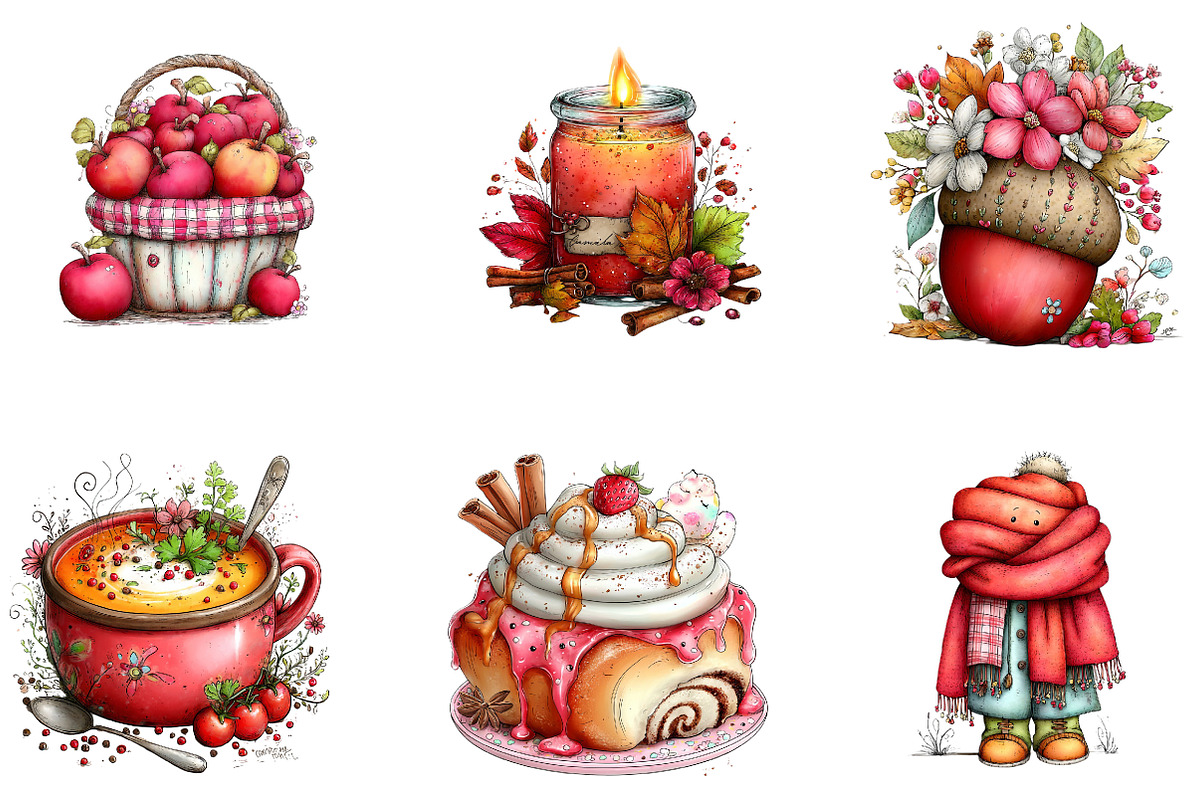 Cozy Autumn Essentials Clipart B., a Seasonal Illustration by CreationArt (Photo 4 of 5)