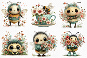 Whimsical Spring Bee Clipart PNG, an Illustration by Craft Nest (Thumbnail 5 of 11)