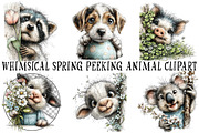 Spring Peeking Animal Clipart, an Illustration by OK Design (Thumbnail 2 of 6)