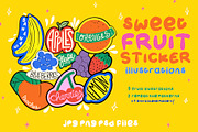Sweet Fruit Sticker Illustrations, a Food Illustration by Liviana Shop (Thumbnail 1 of 4)