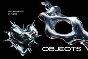 Chrome 3D Y2k Design Elements, an Object Graphic by THE PIGGEST (Thumbnail 11 of 11)