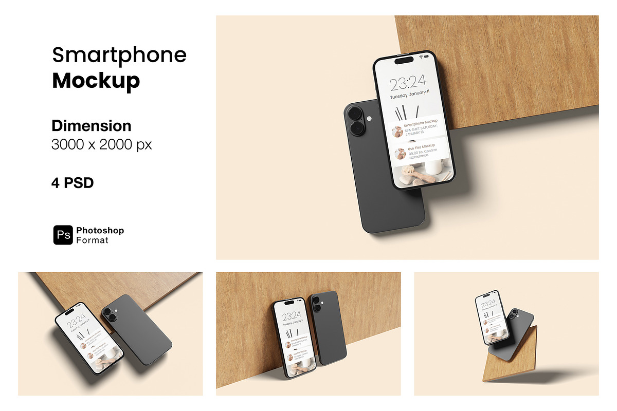 Smartphone Mockup, a Mockup by ianmikraz (Photo 1 of 5)