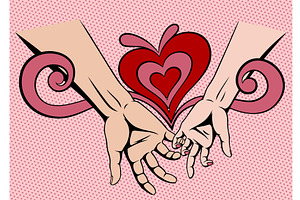 Couple in love, background concept, an Object Illustration by the8monkey