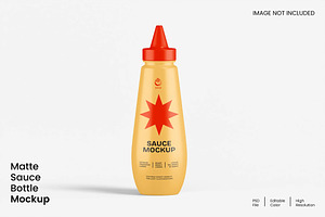 Matte Sauce Bottle Mockup, a Packaging Mockup by renderstockmarket
