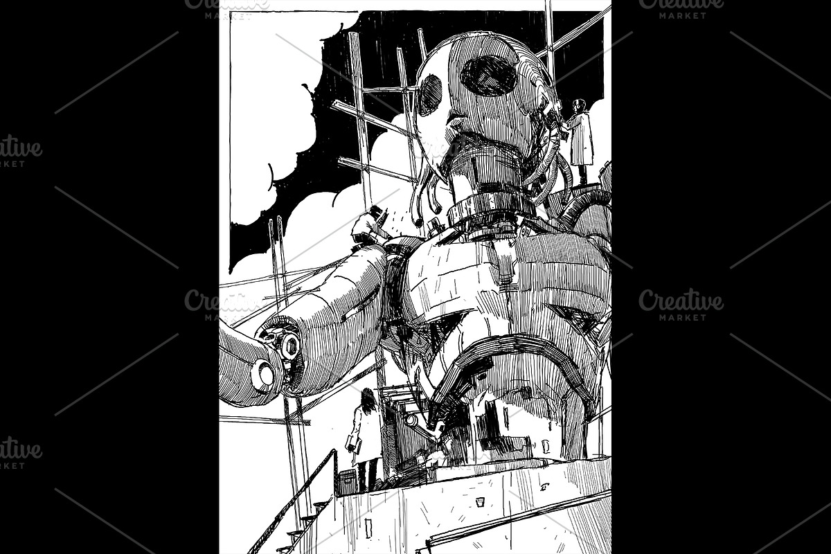 Black & white drawing collection., a Person Illustration by Grandfailure (Photo 6 of 23)