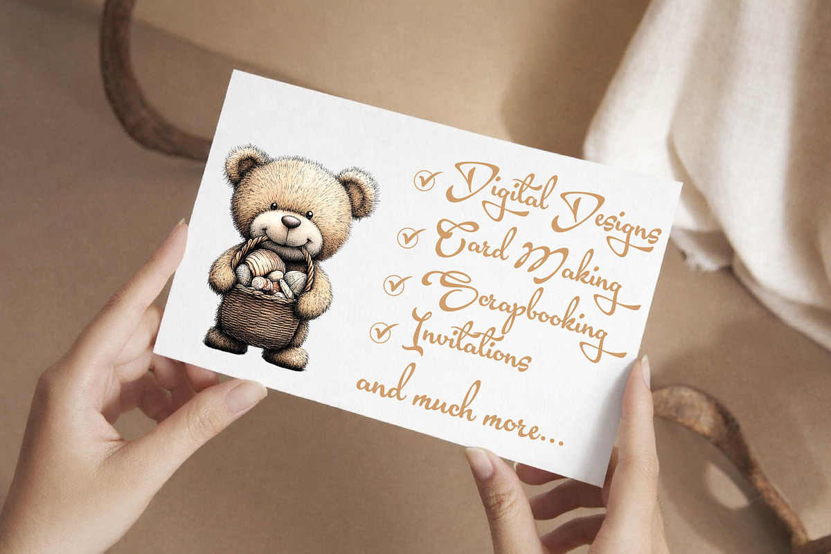 Whimsical Summer Teddy Bear Clipart, an Illustration by Libby Wishes (Photo 2 of 6)