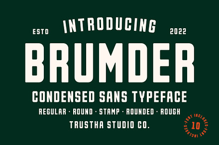 Brumder Font, a Sans Serif Font by trustha