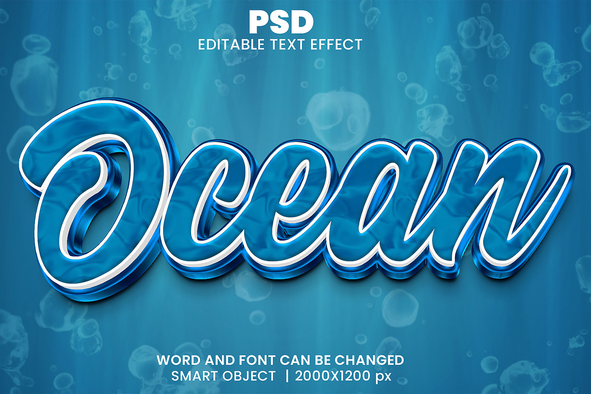 Ocean 3d Text Effect Style, a Layer Style Add-On by bdrobin
