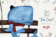 True Love Watercolor Pack, an Animal Illustration by Visual Impact (Thumbnail 1 of 4)