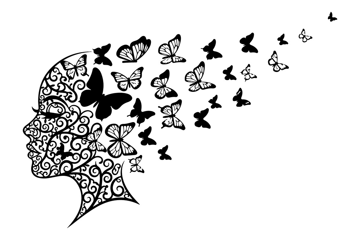 Woman Butterfly Hair Silhouette, an Object Illustration by yasushie (Photo 31 of 31)