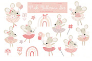 Pink Ballerina clipart and paper set, an Animal Illustration by Poppymoondesign (Thumbnail 2 of 10)