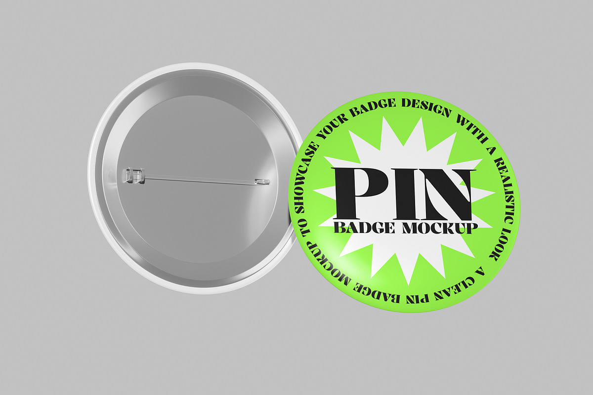 Pin Badge Mockup, a Merchandise Mockup by Unerispace (Photo 4 of 5)