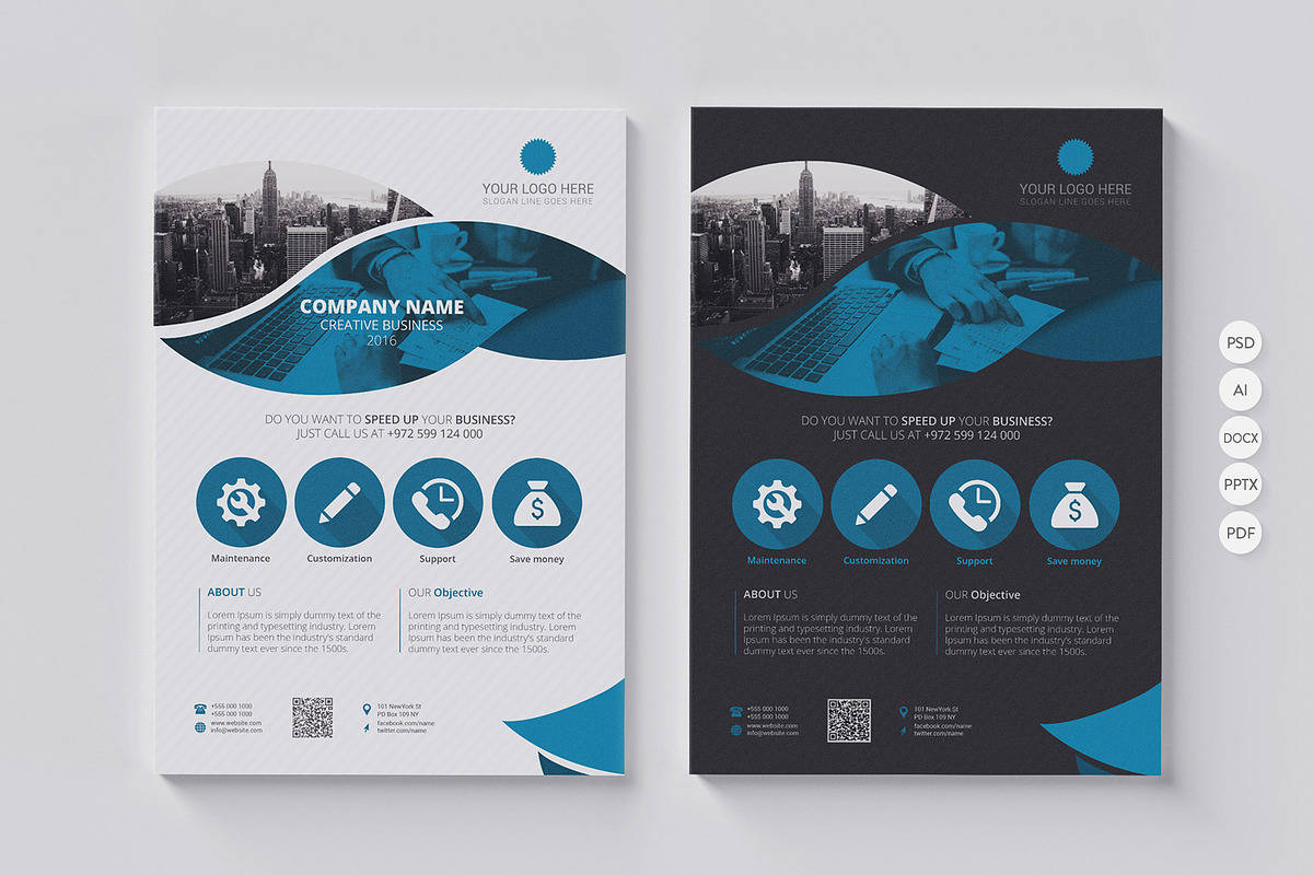 20 Corporate Flyer-Double Sided, a Flyer Template by BrochuresFactory (Photo 2 of 21)