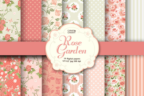 Romantic floral papers. preview 6