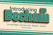 Becham 3D, a Sans Serif Font by Craft Supply Co. (Thumbnail 1 of 8)