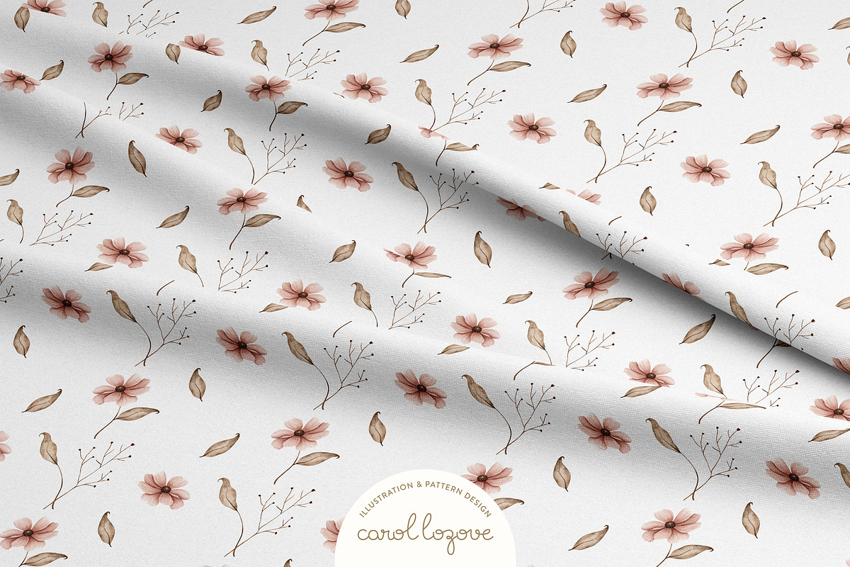 Watercolor Boho Fall Dusty Rose Set, a Decorative Illustration by Carol Lozove (Photo 63 of 74)