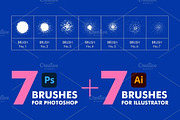 7+7 Photoshop & Illustrator Brush, a Brush Add-On by CONECT Market (Thumbnail 2 of 3)