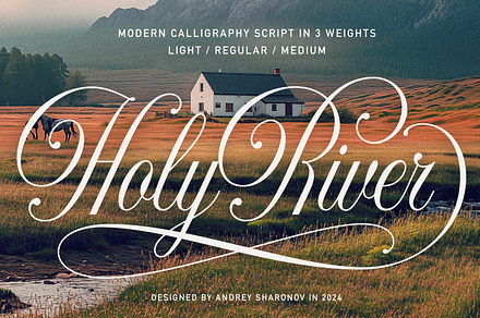 Holy River Script, a Script Font by Andrey Sharonov