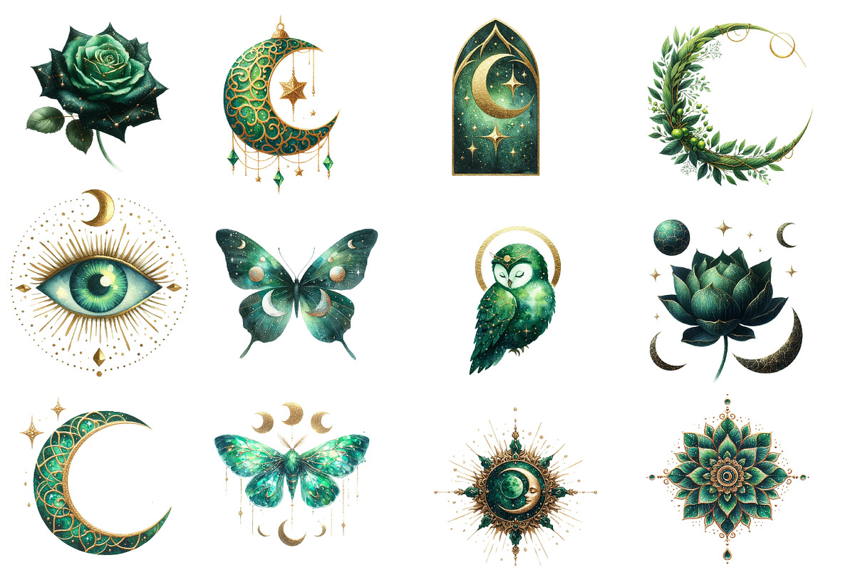 Emerald Celestial Collection clipart, an Illustration by Designworld (Photo 3 of 5)