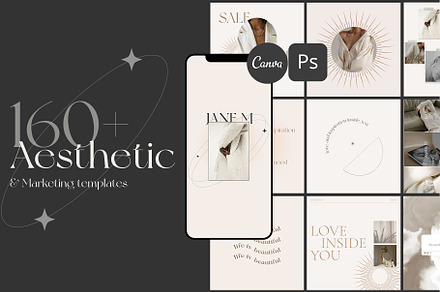 CANVA & PS / 160+ Aesthetic template, a Social Media Template by Simple có