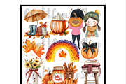 Cozy Fall clipart, an Illustration by CraftCrateShop (Thumbnail 5 of 7)