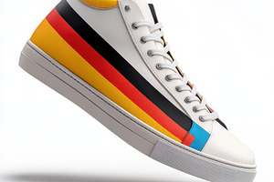 Stylish Colorful High Top Sneaker De, an Abstract Photo by Pixeness Studio