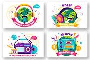 13 World Radio Day Illustration, a Technology Illustration by denayunebgt (Thumbnail 2 of 4)