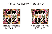 Wife Mom Boss 20oz Tumbler, an Arts & Entertainment Photo by LamanAzalea (Thumbnail 2 of 2)