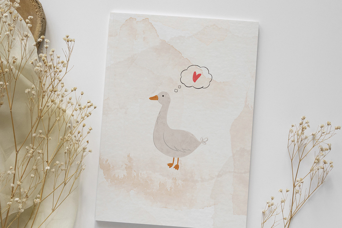 Cute Farm animal clipart and pattern, an Animal Illustration by Daryartsy (Photo 9 of 9)