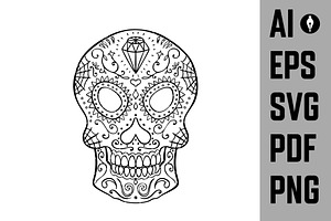 Set Of The Sugar Skulls SVG