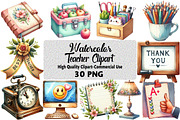 Watercolor Teacher Clipart, an Illustration by Daily.Designs (Thumbnail 1 of 5)