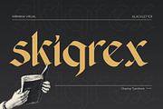 Skigrex Gothic - Blackletter Font, a Blackletter Font by Nirmana Visual (Thumbnail 1 of 7)