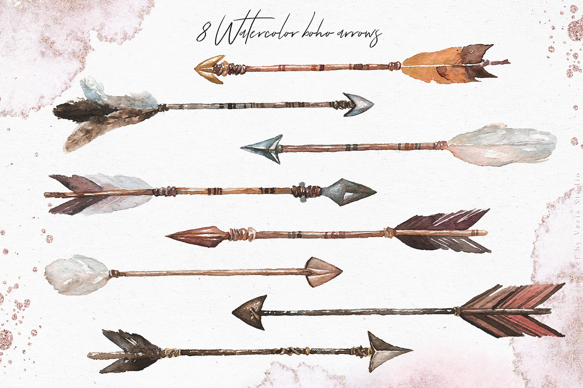 Watercolor Boho Floral Unicorn Set, a Decorative Illustration by Veris Studio (Photo 8 of 15)