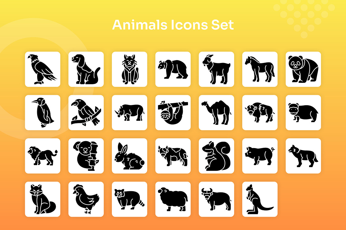 Animals Icons Set - Glyph, a Solid Icon by Kmg Design (Photo 2 of 2)
