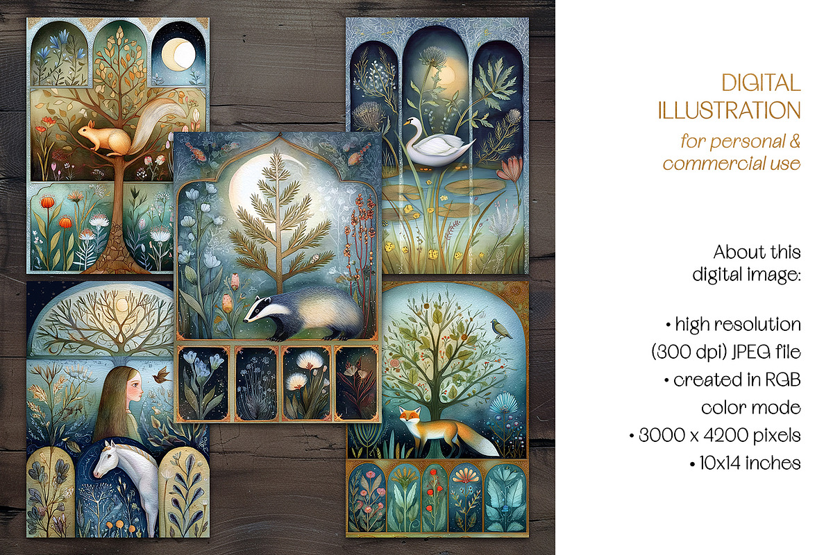 Woodland Compartments Illustrations, a Decorative Illustration by The Dutch Lady Designs (Photo 6 of 7)