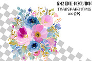 Pastel floral clipart set, an Object Illustration by DreamCafeArt (Thumbnail 2 of 6)