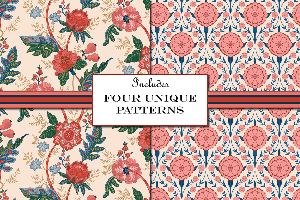 Boho Pattern Bundle - Indian Chintz, a Pattern Graphic by RachelStudio (Photo 2 of 10)