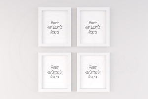 Basic 4 mockup frames white on white