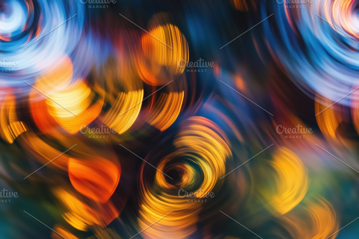 Seamless abstract swirl of vibrant colors, featuring bright orange and blue cir, a Pattern Graphic by Textures & Backgrounds
