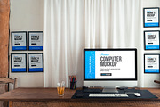 iMac Desk & Poster Frame Mockup, a Mockup by SimplDesign (Thumbnail 11 of 11)