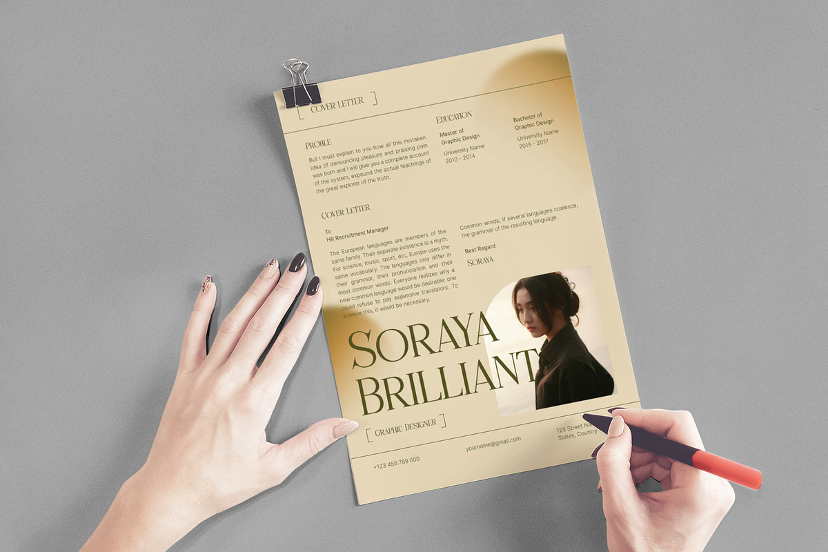 Elegant CV Resume Set, a Resume Template by Neermana (Photo 2 of 5)