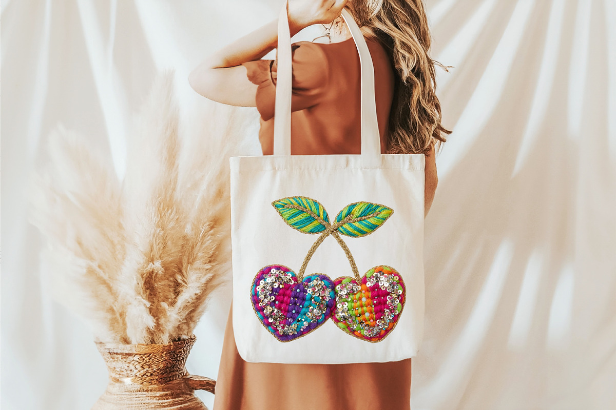 Faux Yarn Valentine Cherry Hearts Pn, an Illustration by designcity5 (Photo 7 of 8)